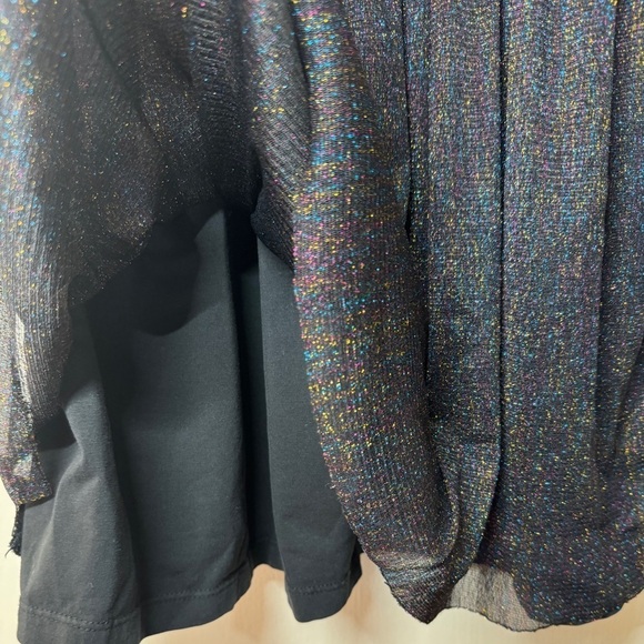 Hanna Andersson Black Multicolor Shimmer Iridescent Long Sleeve Dress Size US 5 - Picture 9 of 14